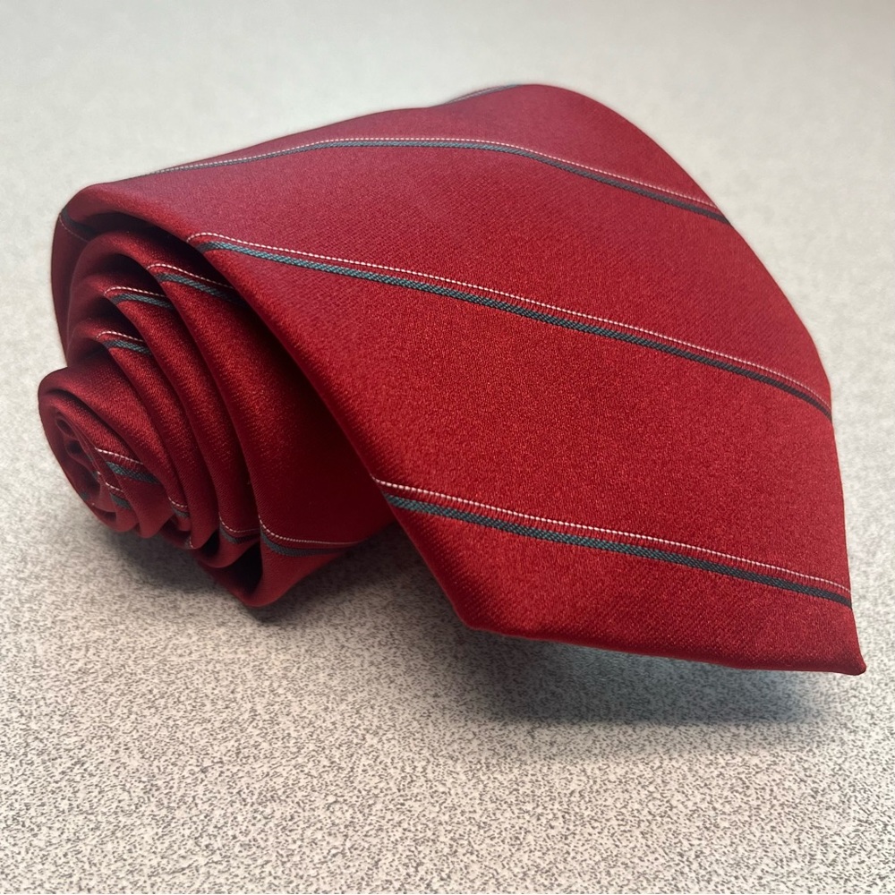 Etienne Aigner Vintage Burgundy Striped Men's Tie